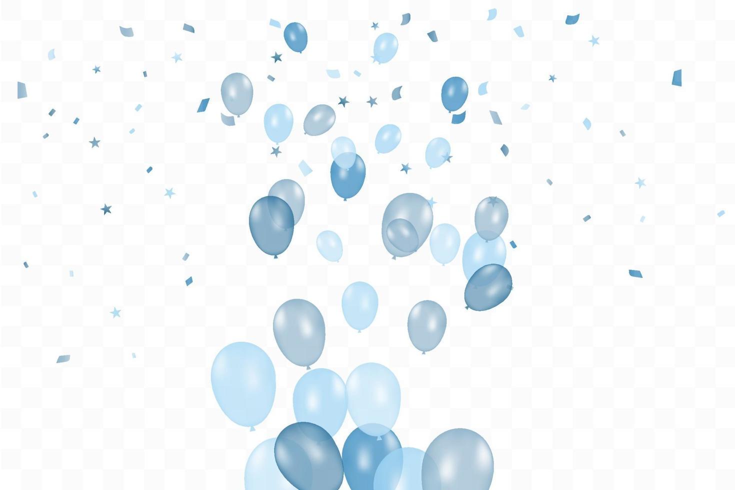 pojkens födelsedag. sammansättning av realistiska blå ballonger isolerade bakgrund. ballonger isolerade. för födelsedag gratulationskort eller andra mönster vektor