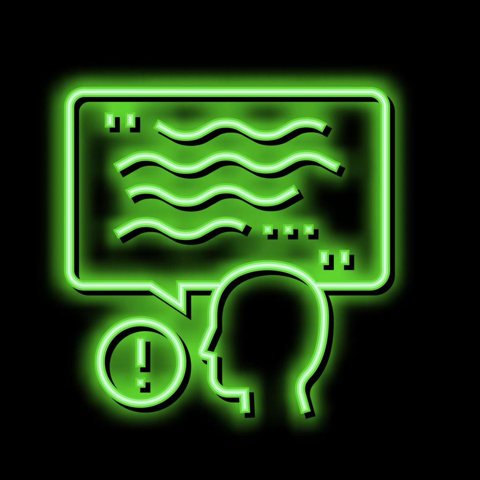 sich unterhalten Schlaganfall Neon- glühen Symbol Illustration vektor