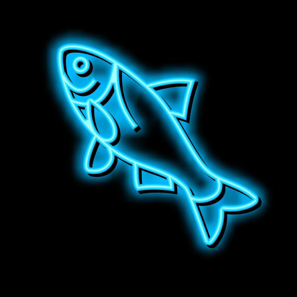 stort huvud karp neon glöd ikon illustration vektor