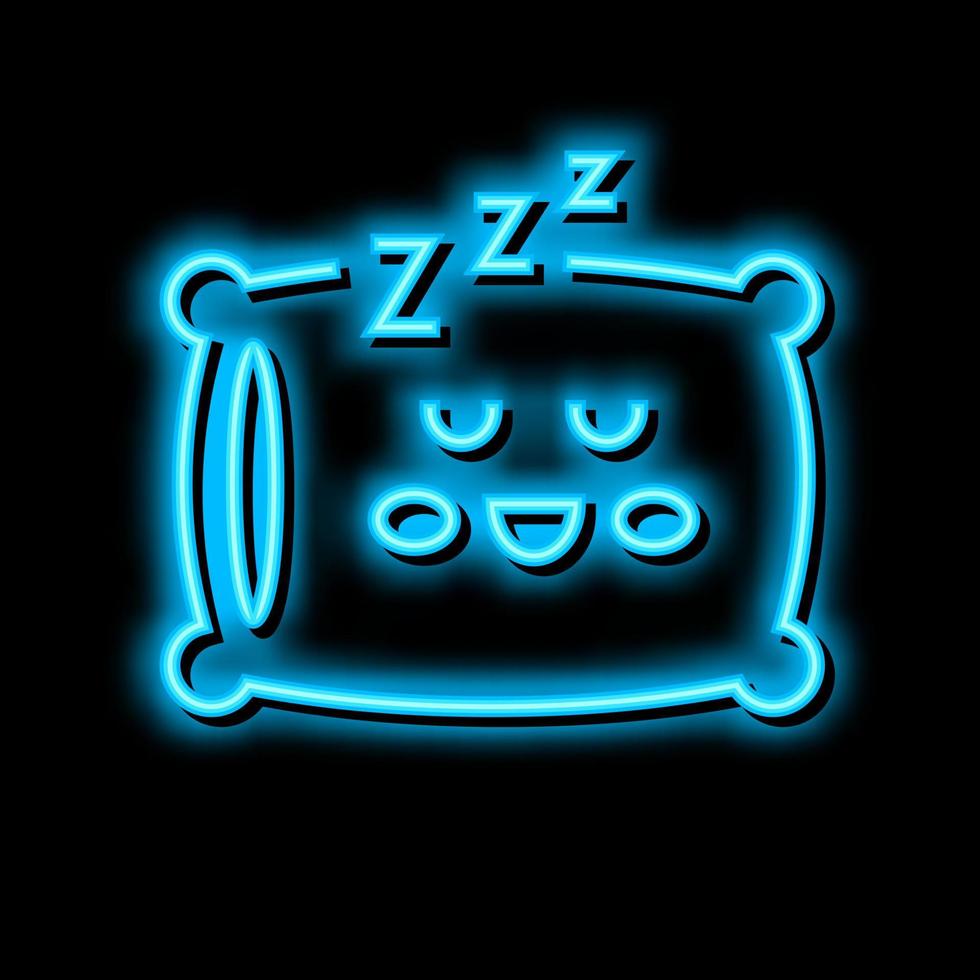 Schlafen Zeit Kindergarten Neon- glühen Symbol Illustration vektor