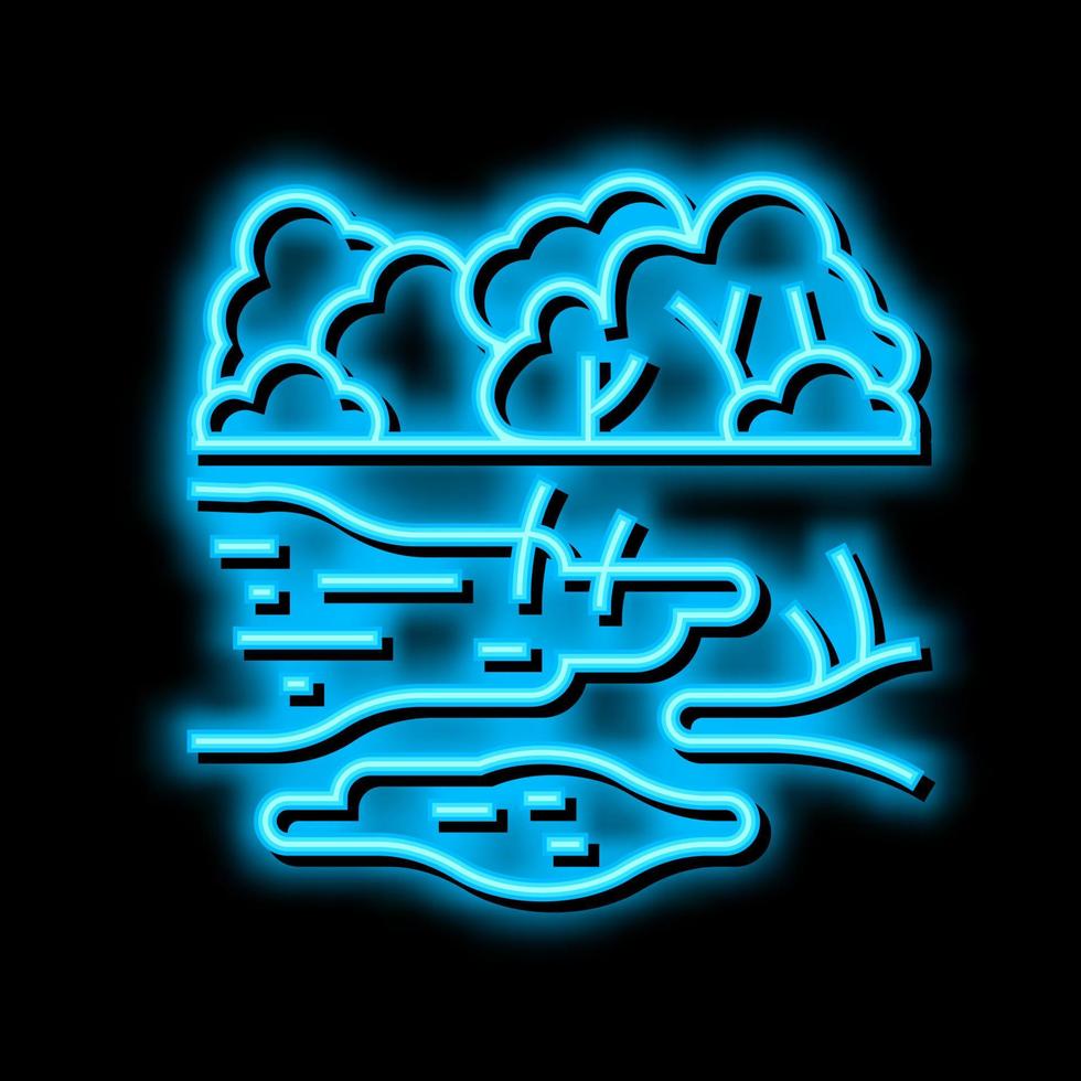 Regenwald Land Neon- glühen Symbol Illustration vektor