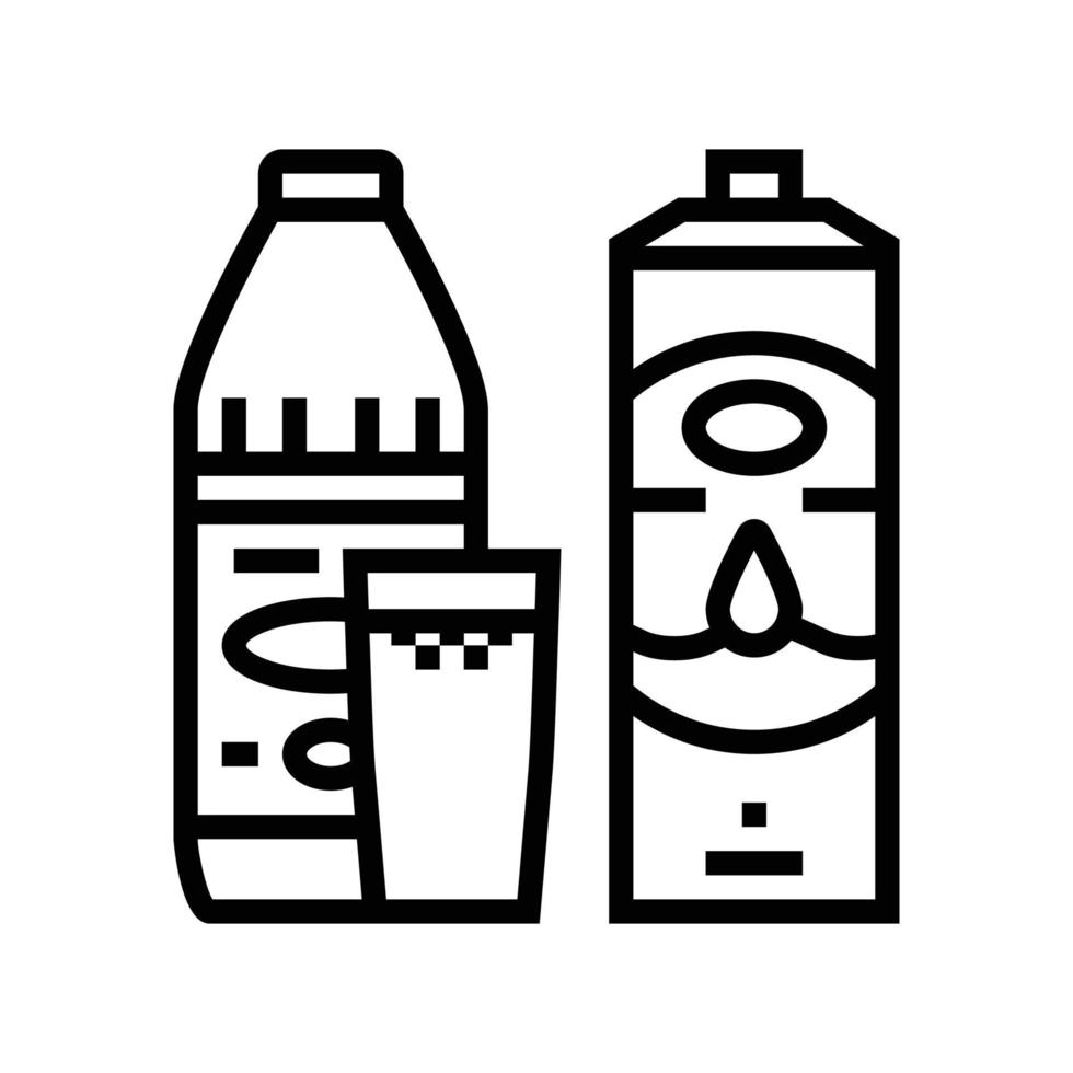 Kefir Milch Produkt Molkerei Linie Symbol Vektor Illustration