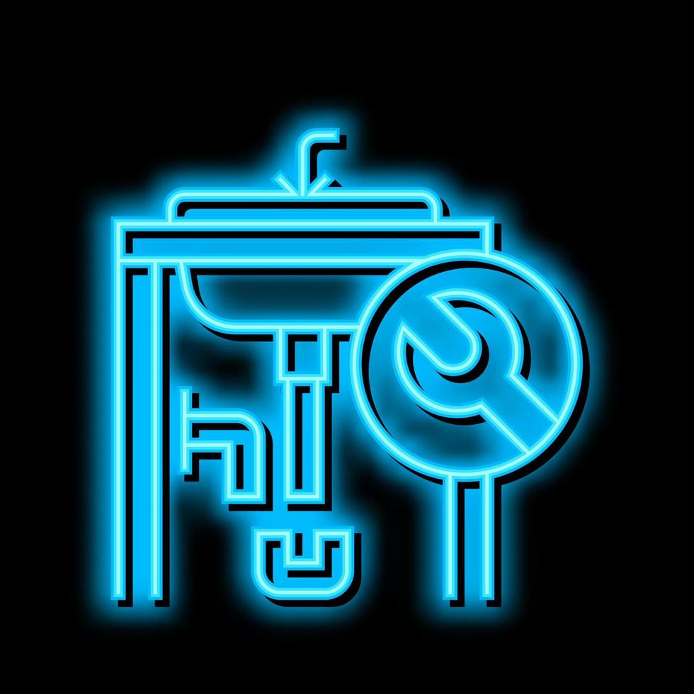 sinken Reparatur Neon- glühen Symbol Illustration vektor