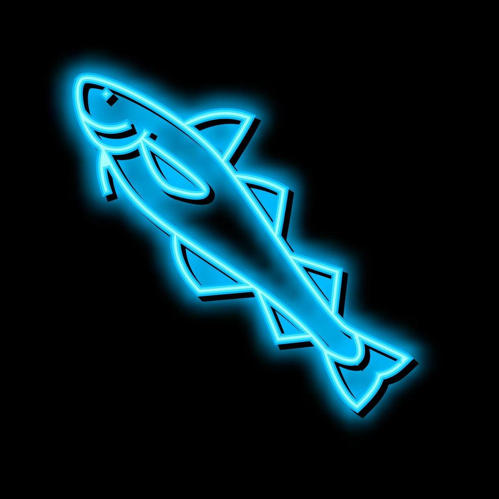 Alaska Pollock Neon- glühen Symbol Illustration vektor