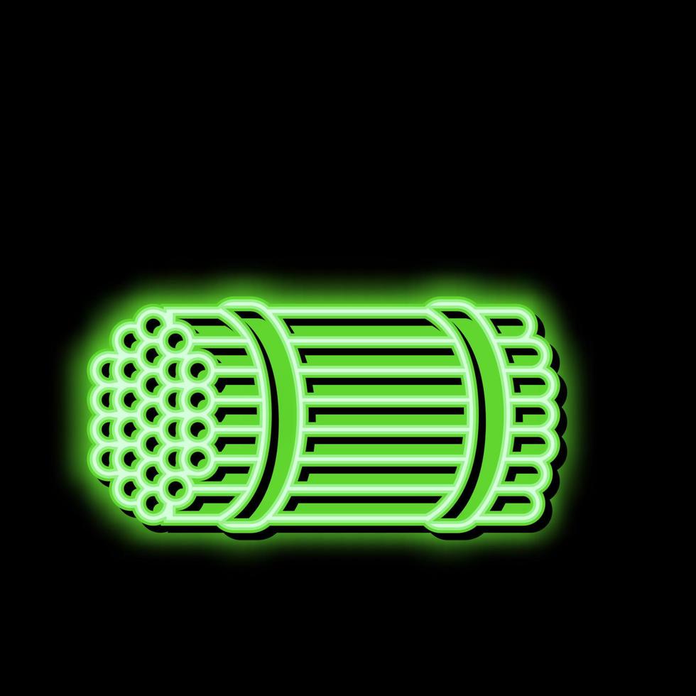 förpackning armeringsjärn neon glöd ikon illustration vektor