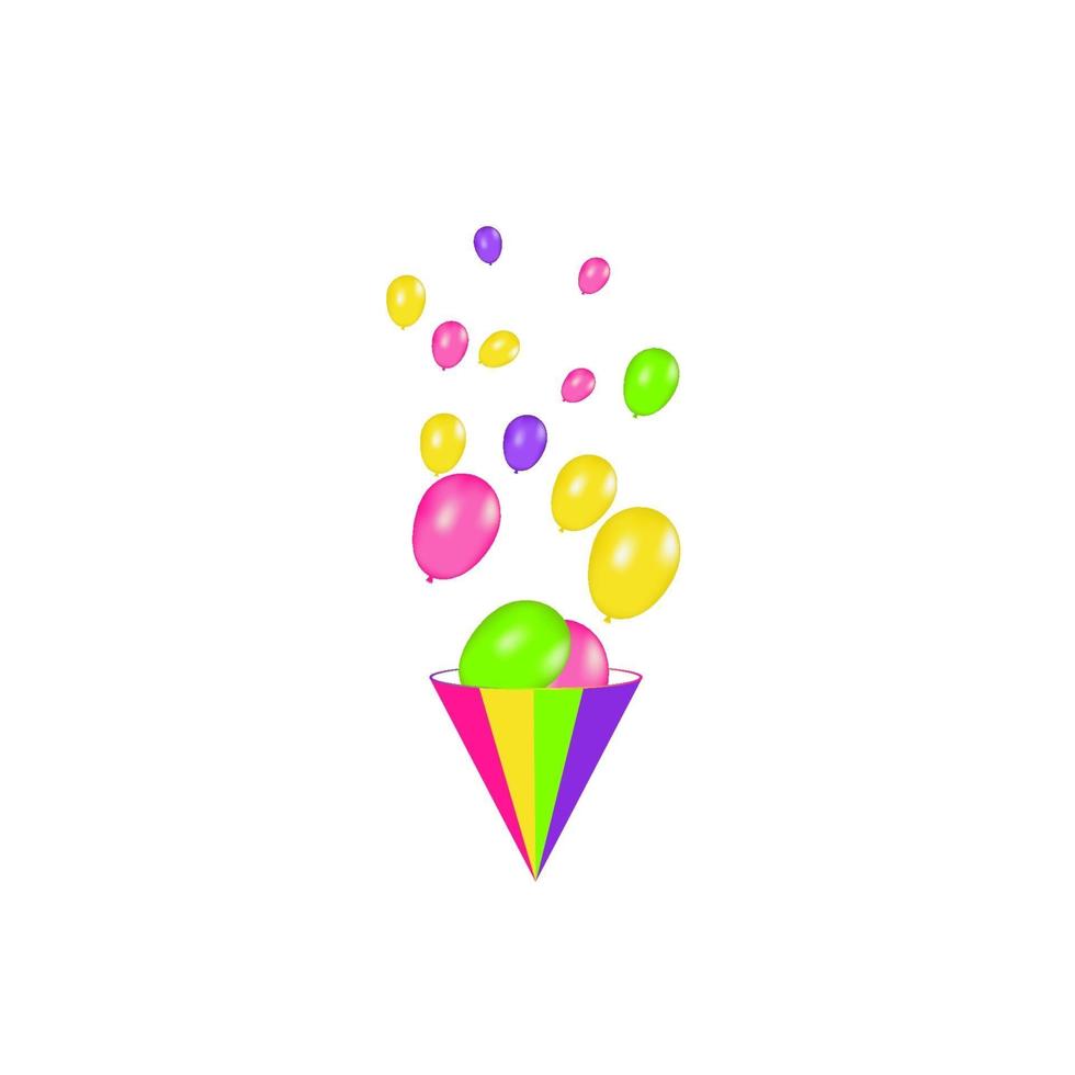 luftballonger isolerade. färgkomposition av realistiska vektorballonger isolerad på vit bakgrund. ballonger isolerade. festlig vektorillustration vektor