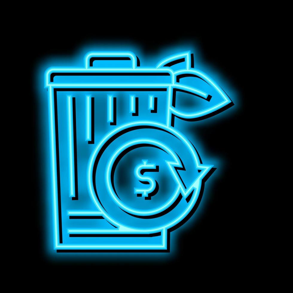 Null Abfall Neon- glühen Symbol Illustration vektor