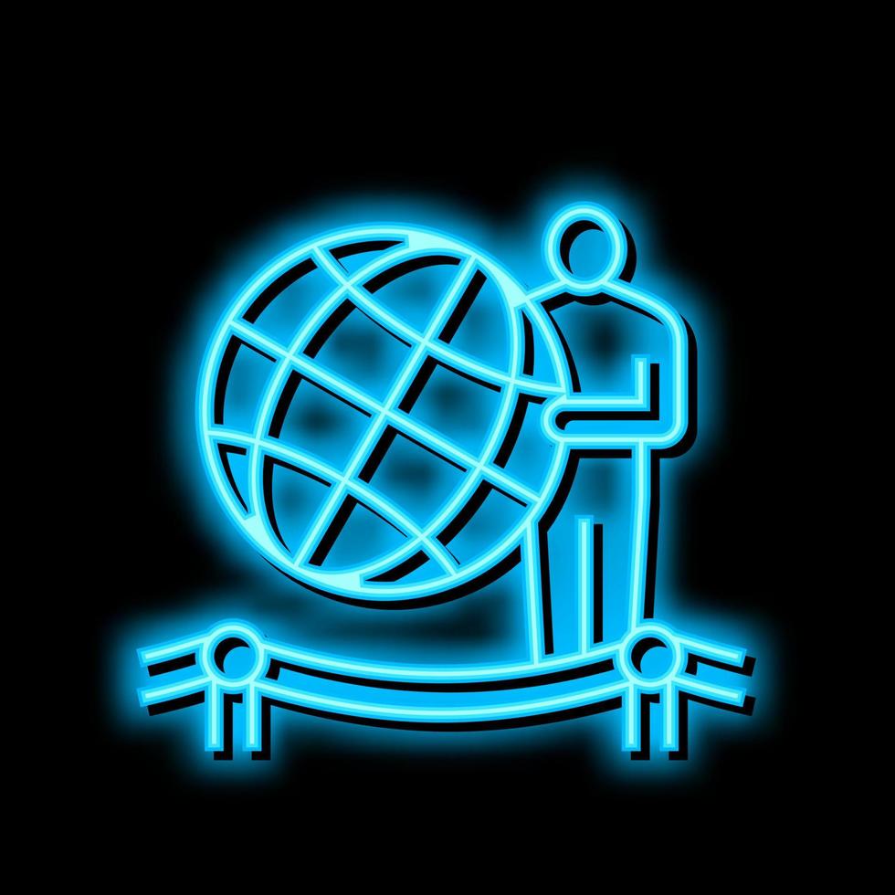 Globus Planet Erde Neon- glühen Symbol Illustration vektor