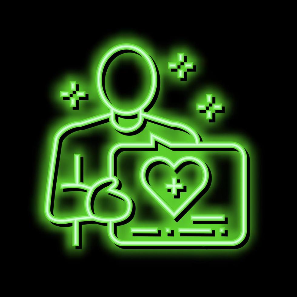 Freiwillige Heimpflege Bedienung Neon- glühen Symbol Illustration vektor