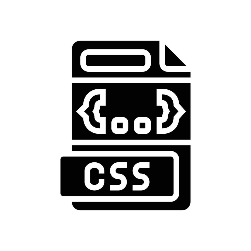 CSS Datei Format dokumentieren Glyphe Symbol Vektor Illustration