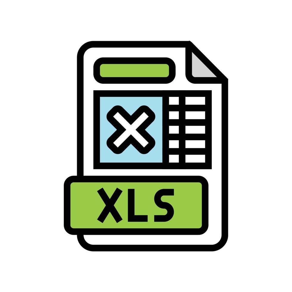 xls fil formatera dokumentera Färg ikon vektor illustration