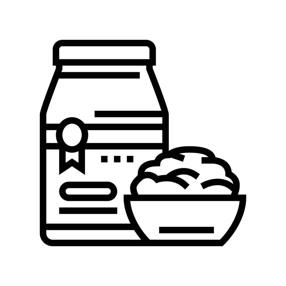 geronnen Sahne Milch Produkt Linie Symbol Vektor Illustration