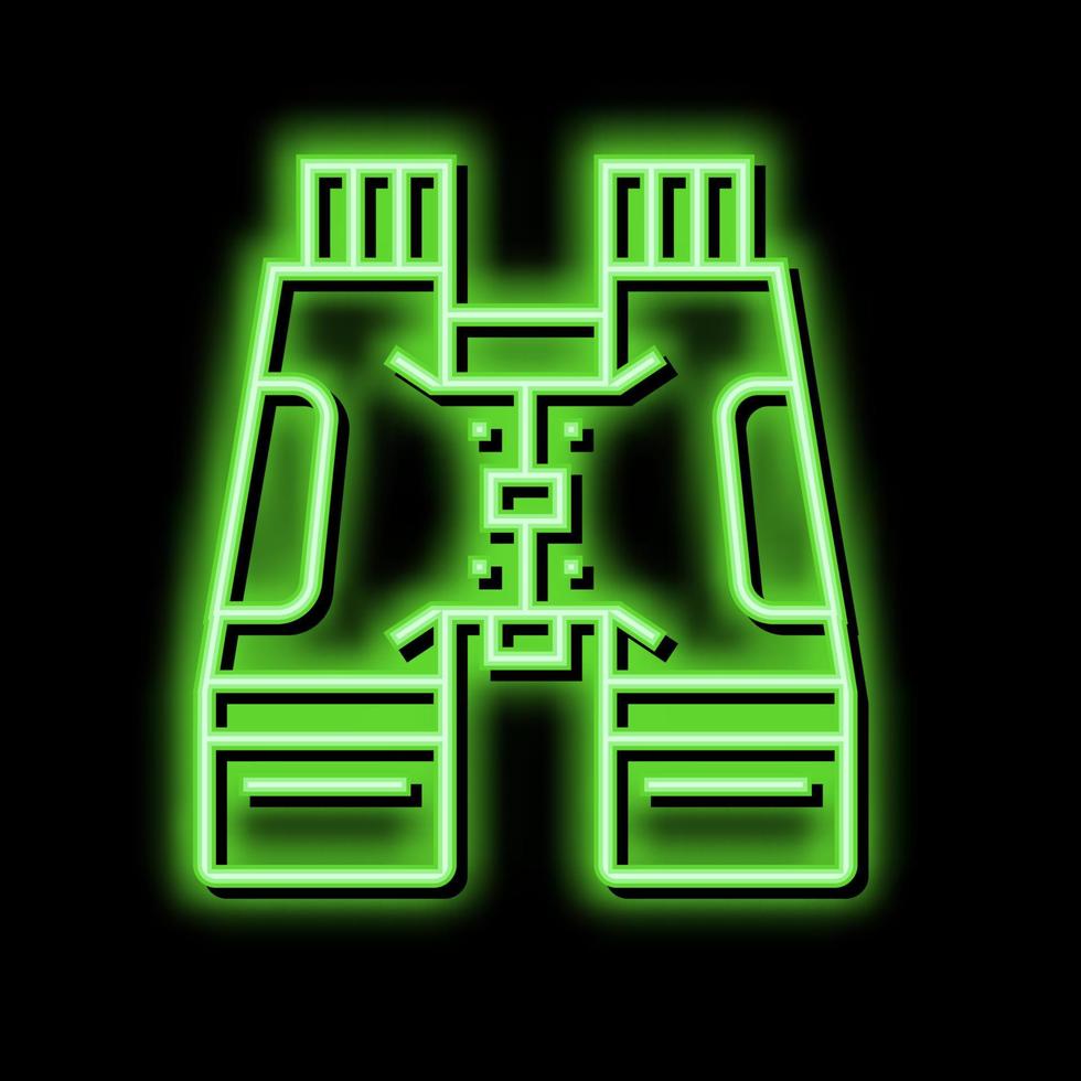 Wandern Fernglas Neon- glühen Symbol Illustration vektor