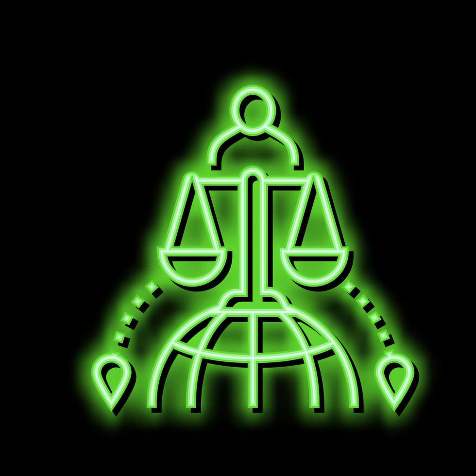 internationell adoption neon glöd ikon illustration vektor