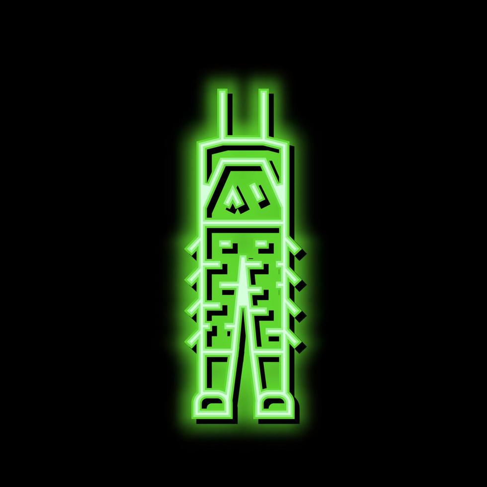 tarnen Hose zum Jagd Neon- glühen Symbol Illustration vektor