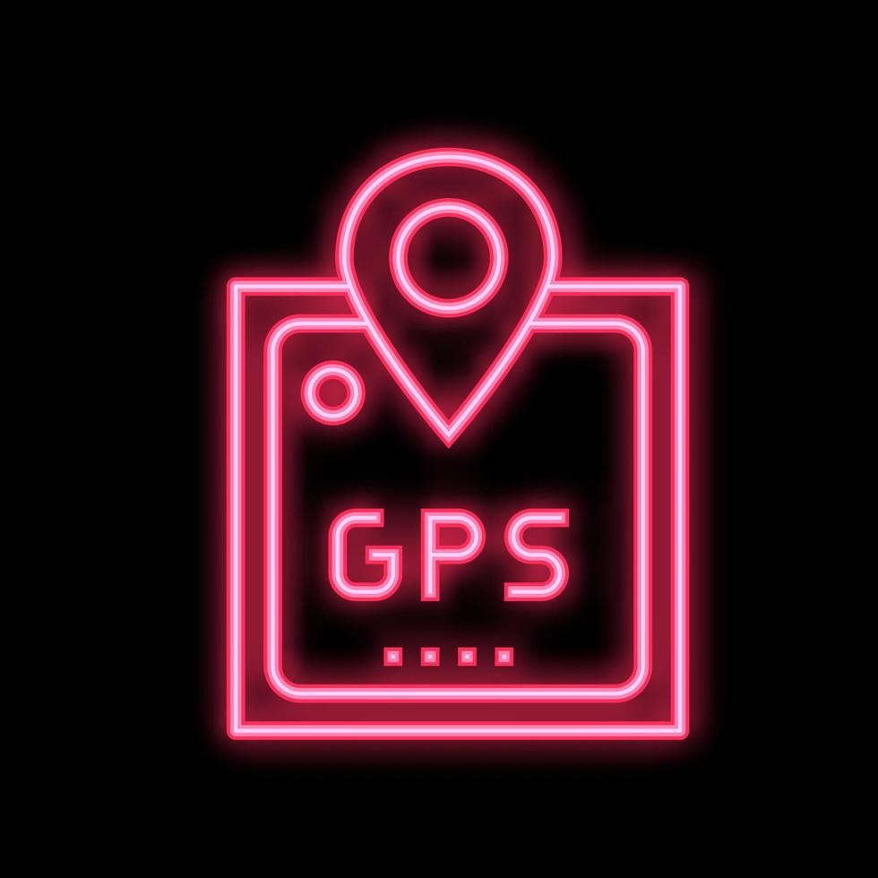 gps enhet neon glöd ikon illustration vektor