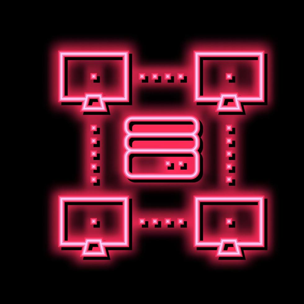 Server Computers Neon- glühen Symbol Illustration vektor