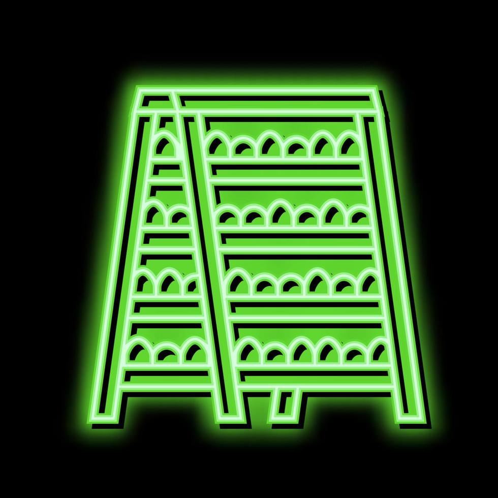 inländisch Pflanze auf Regale Neon- glühen Symbol Illustration vektor