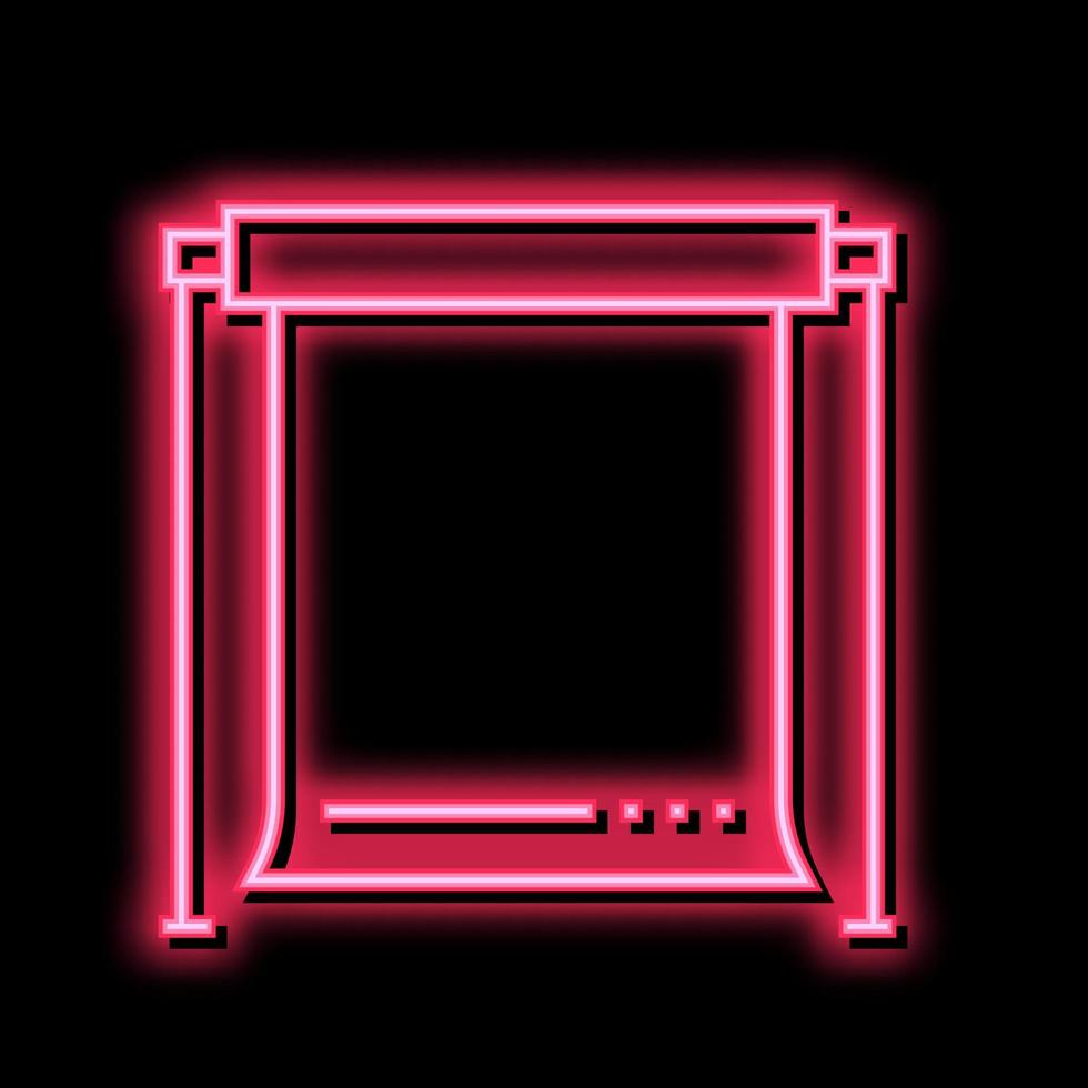 Hintergrund Foto Studio Ausrüstung Neon- glühen Symbol Illustration vektor