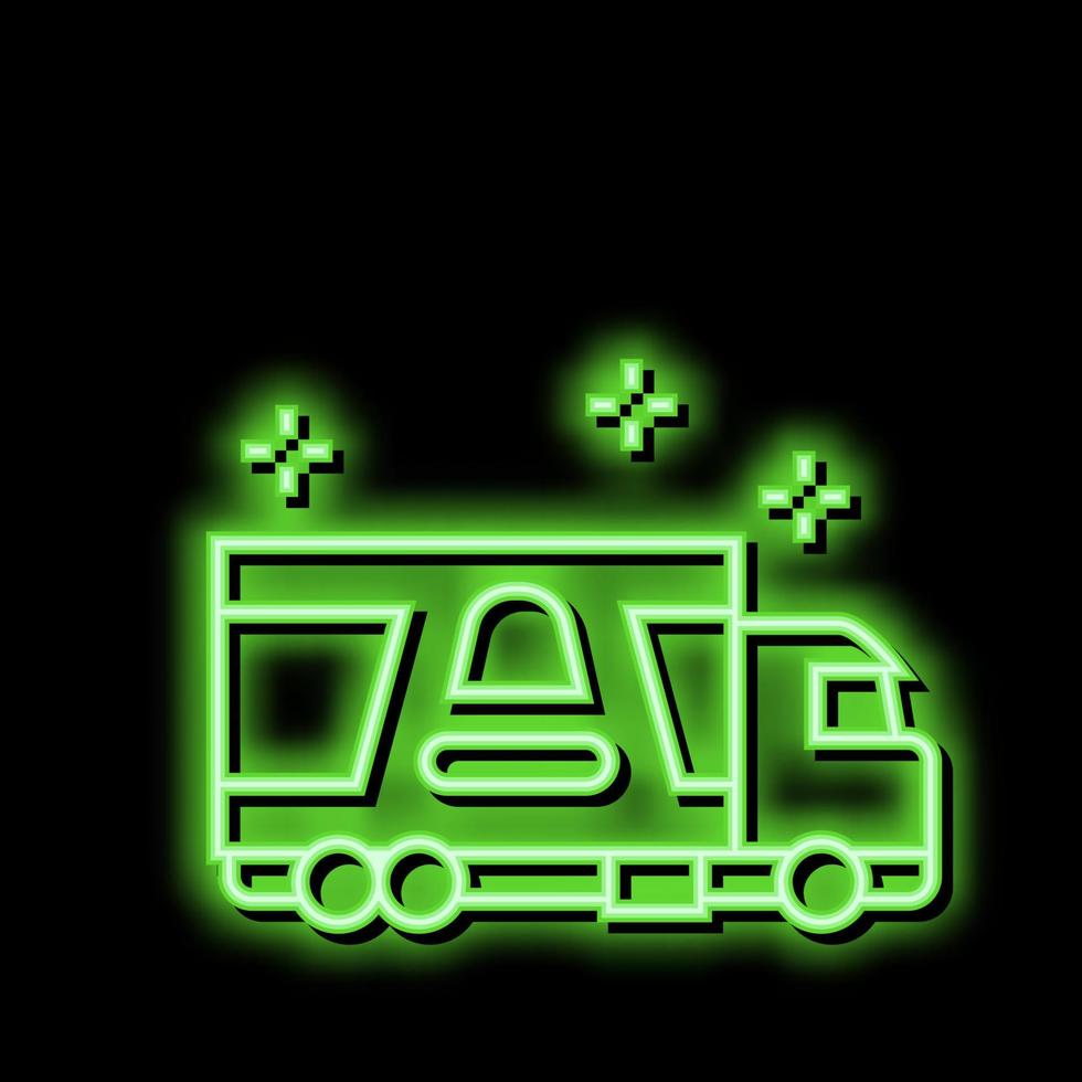 LKW Transport Süßigkeiten Neon- glühen Symbol Illustration vektor