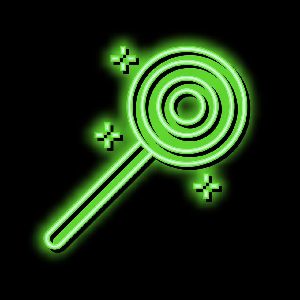 Süßigkeiten auf Stock Neon- glühen Symbol Illustration vektor