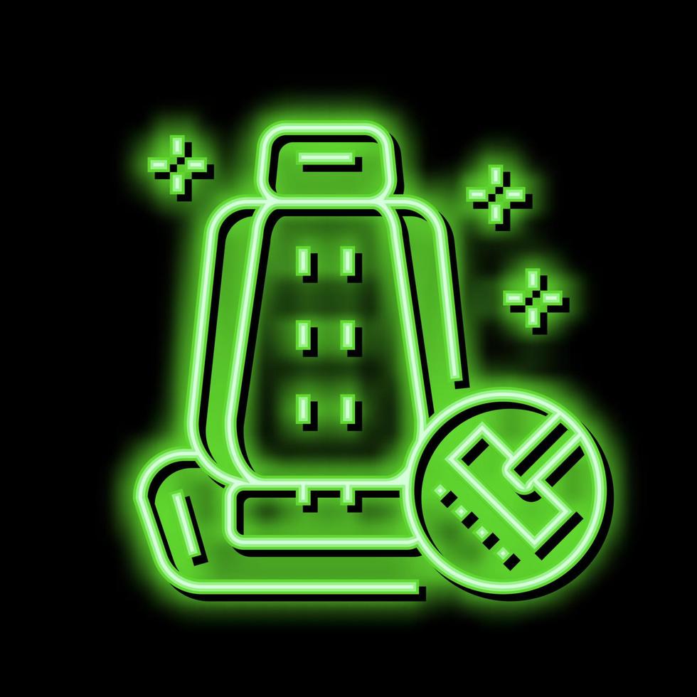 Stuhl Sitz Reinigung Auto waschen Bedienung Neon- glühen Symbol Illustration vektor