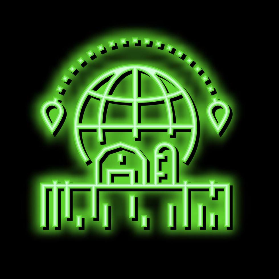 Bauernhof Tourismus Neon- glühen Symbol Illustration vektor