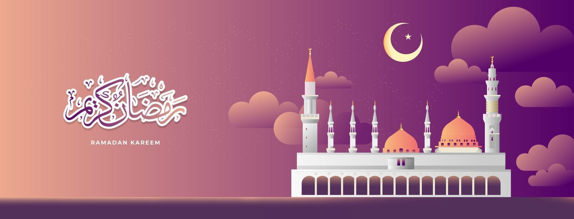 Ramadan Kareem Banner lila Farbverlauf vektor