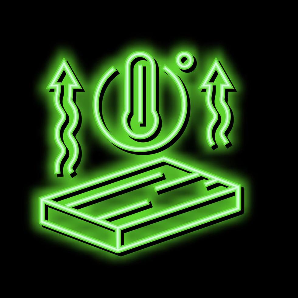 Thermal- Isolierung Mineral wolle Neon- glühen Symbol Illustration vektor