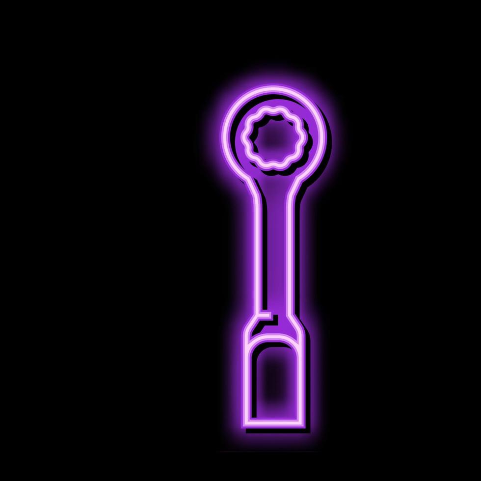 hammare rycka verktyg neon glöd ikon illustration vektor