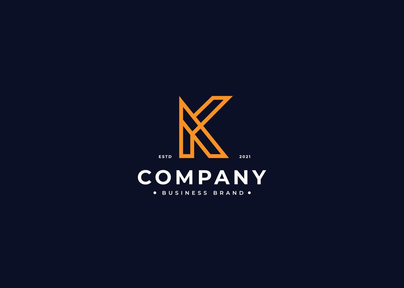 monogram initialer k enkel elegant logotyp design. första symbol för företags- företag identitet. alfabet vektor element