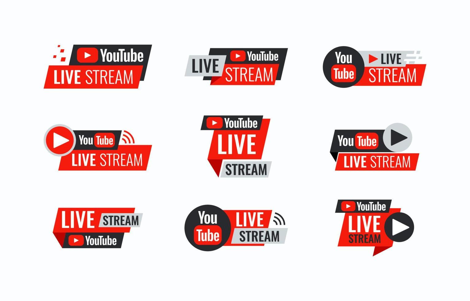 Live-Streaming-Logo-Set vektor