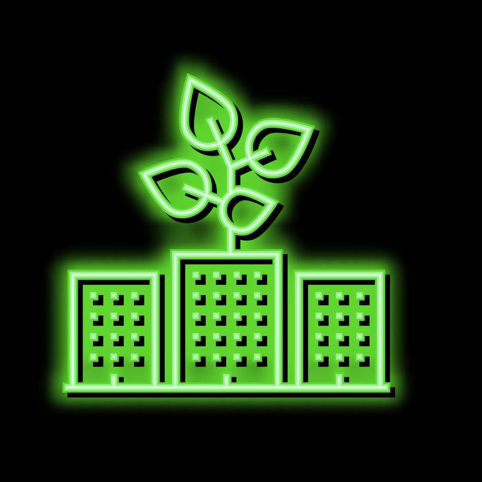 Stadt Gartenarbeit Umgebung Neon- glühen Symbol Illustration vektor