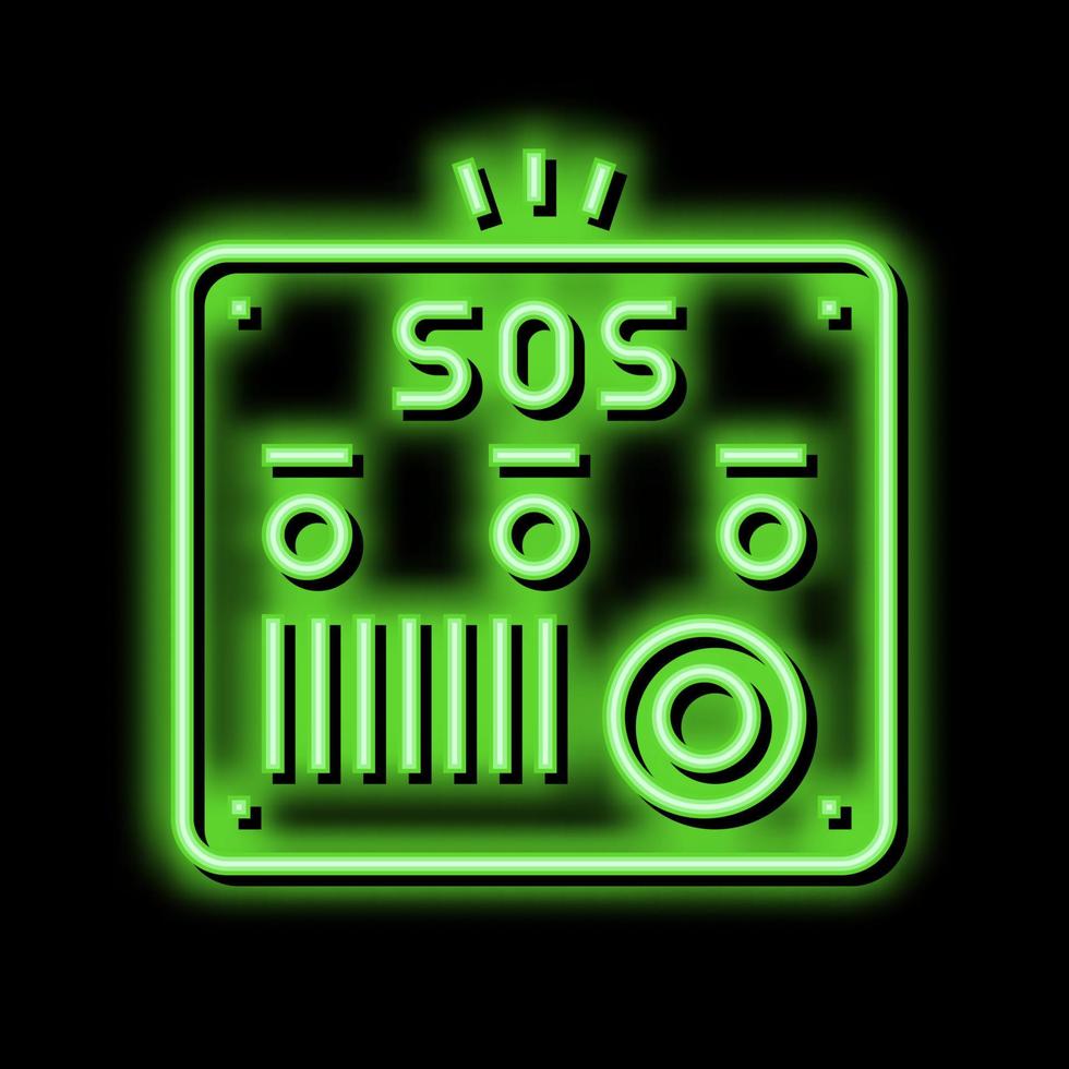 sos panel för gammal människor neon glöd ikon illustration vektor