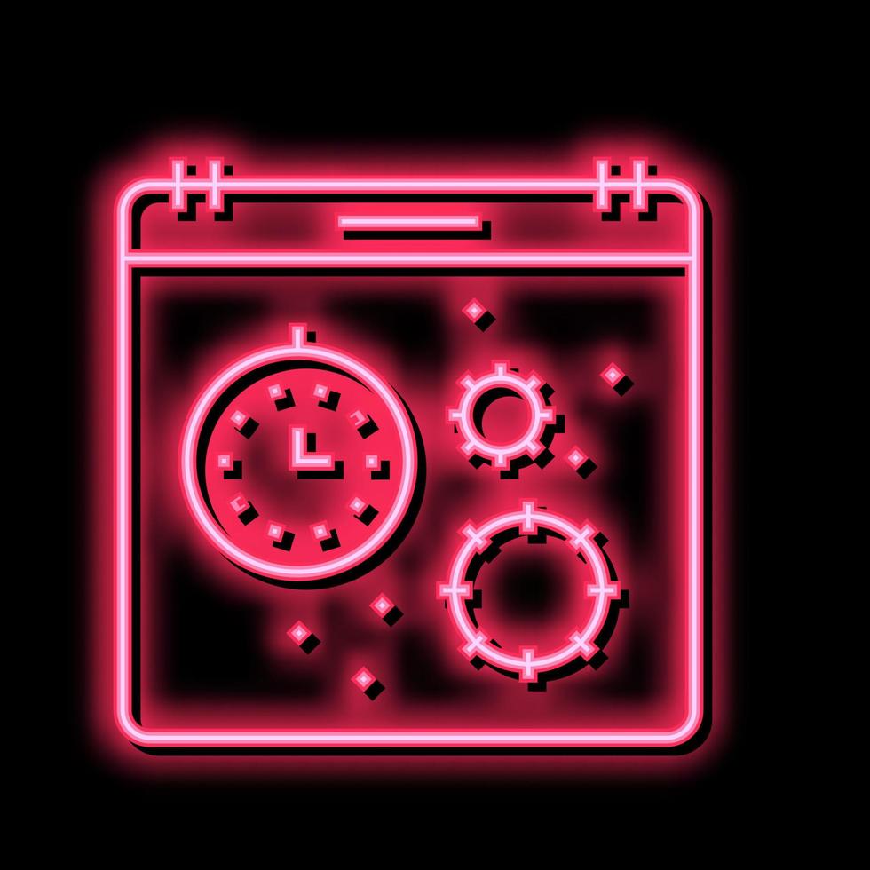 Virus Jahreszeit Kalender Neon- glühen Symbol Illustration vektor