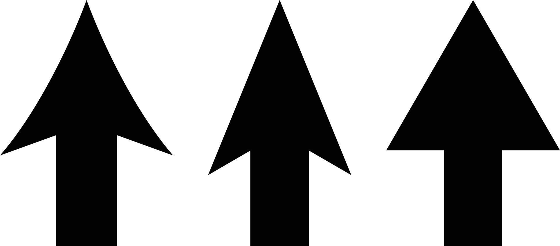 drei Typen von Pfeil Symbol setzt. einfach schwarz Vektor Symbol zum Zeiger und Cursor.