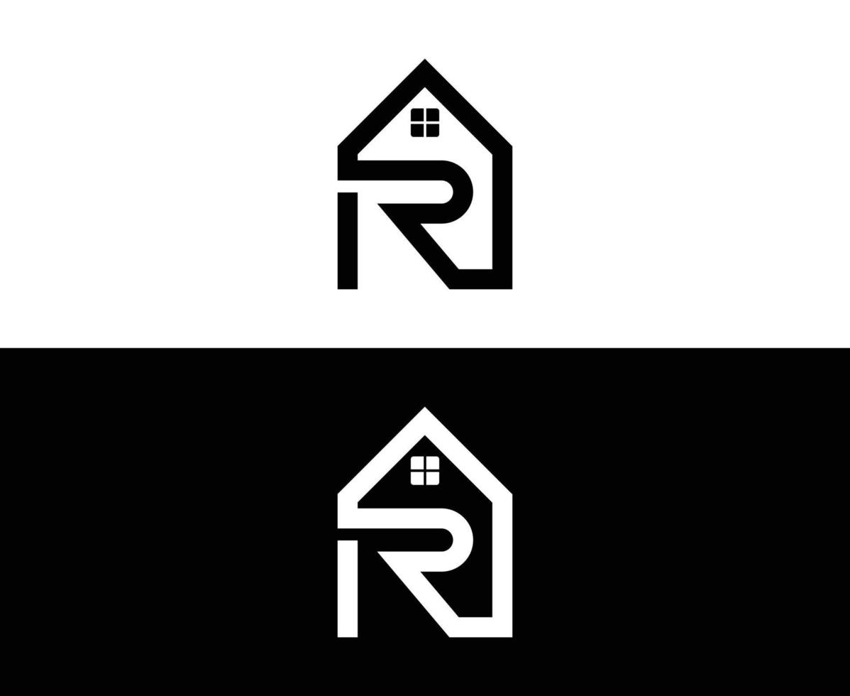 r och hus logotyp design vektor