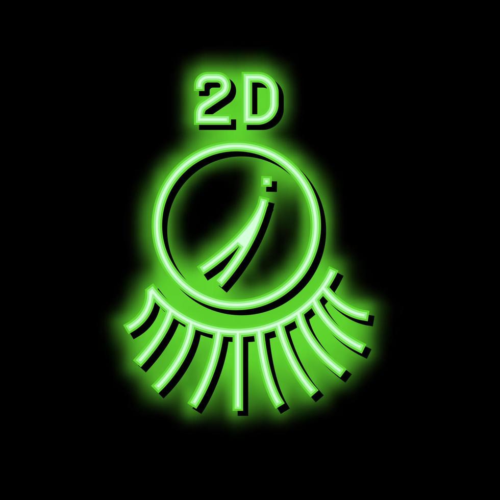 2d ögonfransar neon glöd ikon illustration vektor
