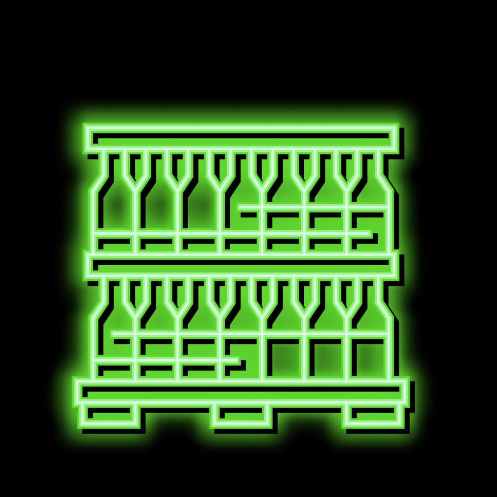 flaska glas förpackning och lagring neon glöd ikon illustration vektor