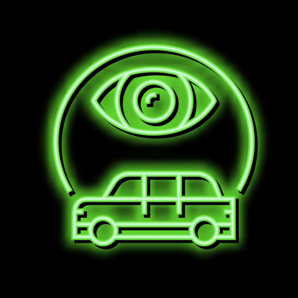 Fahrzeug Verfolgung Neon- glühen Symbol Illustration vektor
