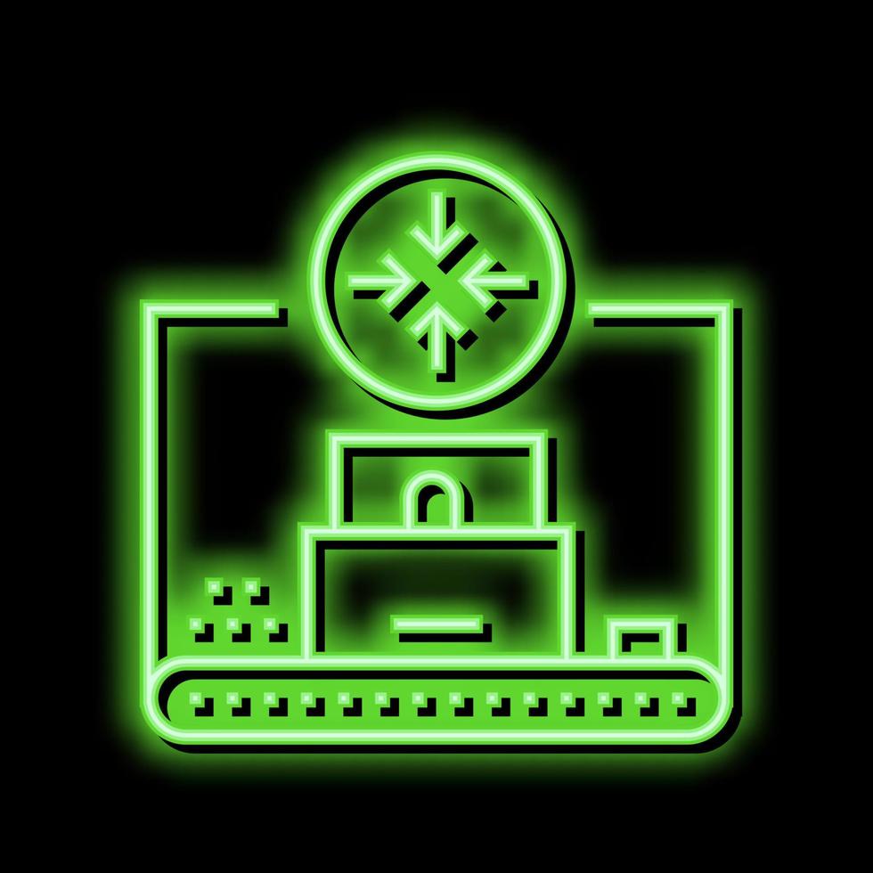 Kompression pharmazeutische Produktion Neon- glühen Symbol Illustration vektor
