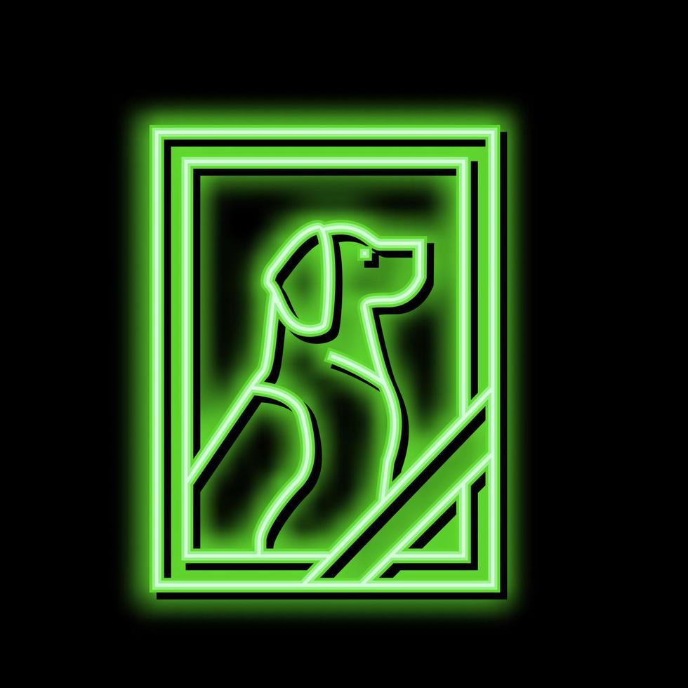 tot Hund Haustier Foto Neon- glühen Symbol Illustration vektor