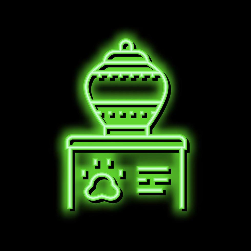 minnesmärke urna neon glöd ikon illustration vektor
