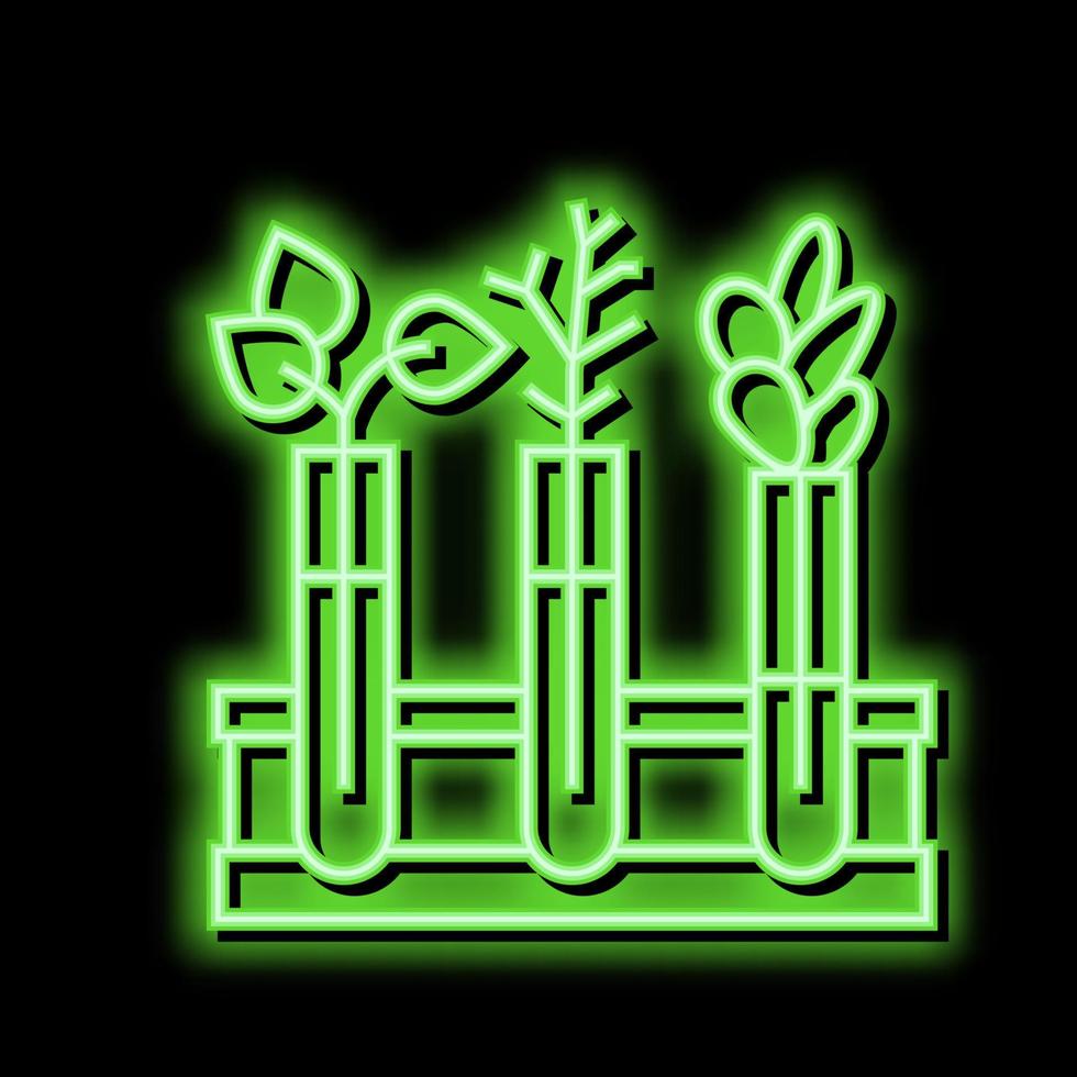 Labor Pflanze Wachstum Phytotherapie Neon- glühen Symbol Illustration vektor