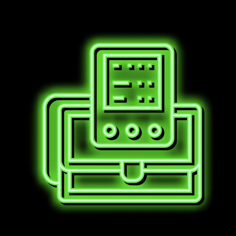 bärbar konditionsträning enhet neon glöd ikon illustration vektor