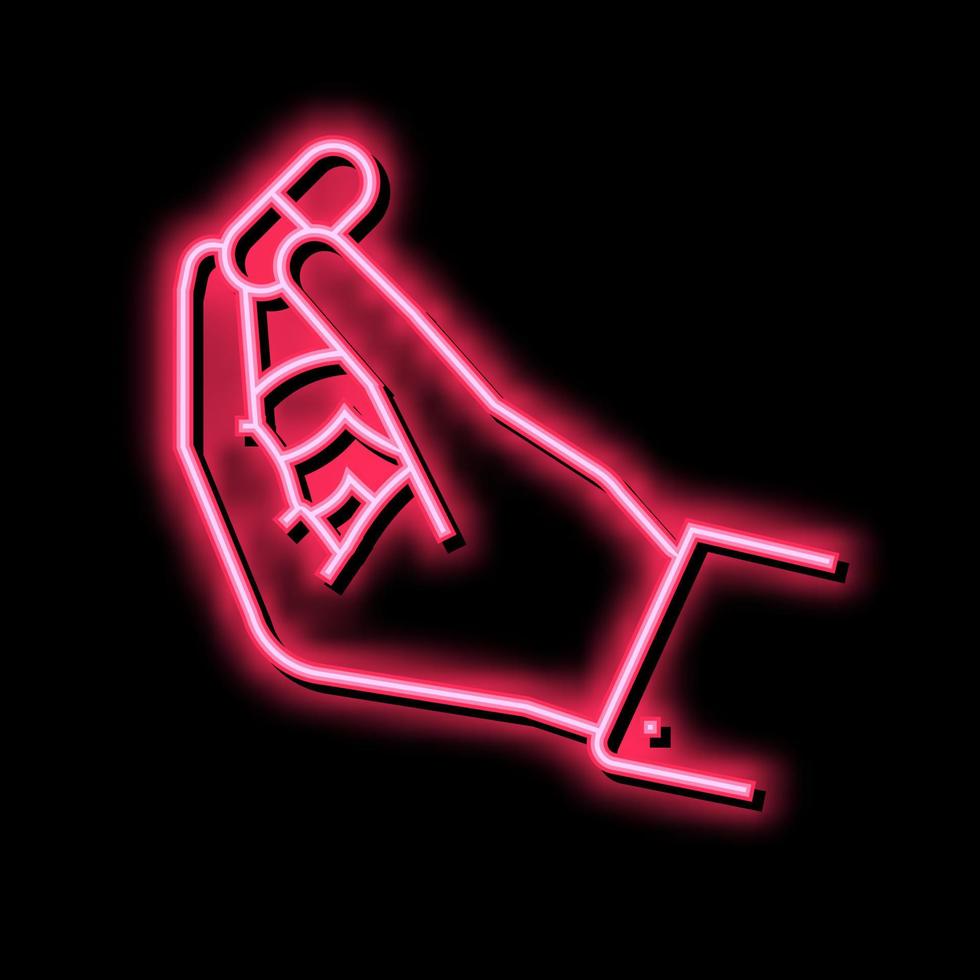 Hand halten Probiotika Droge Neon- glühen Symbol Illustration vektor