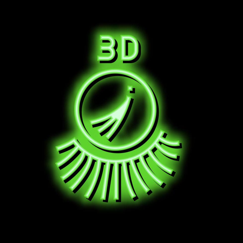 3d ögonfransar neon glöd ikon illustration vektor