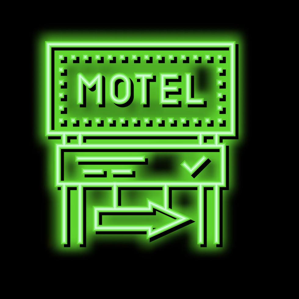 Straße Werbung Kennzeichen Motel Neon- glühen Symbol Illustration vektor