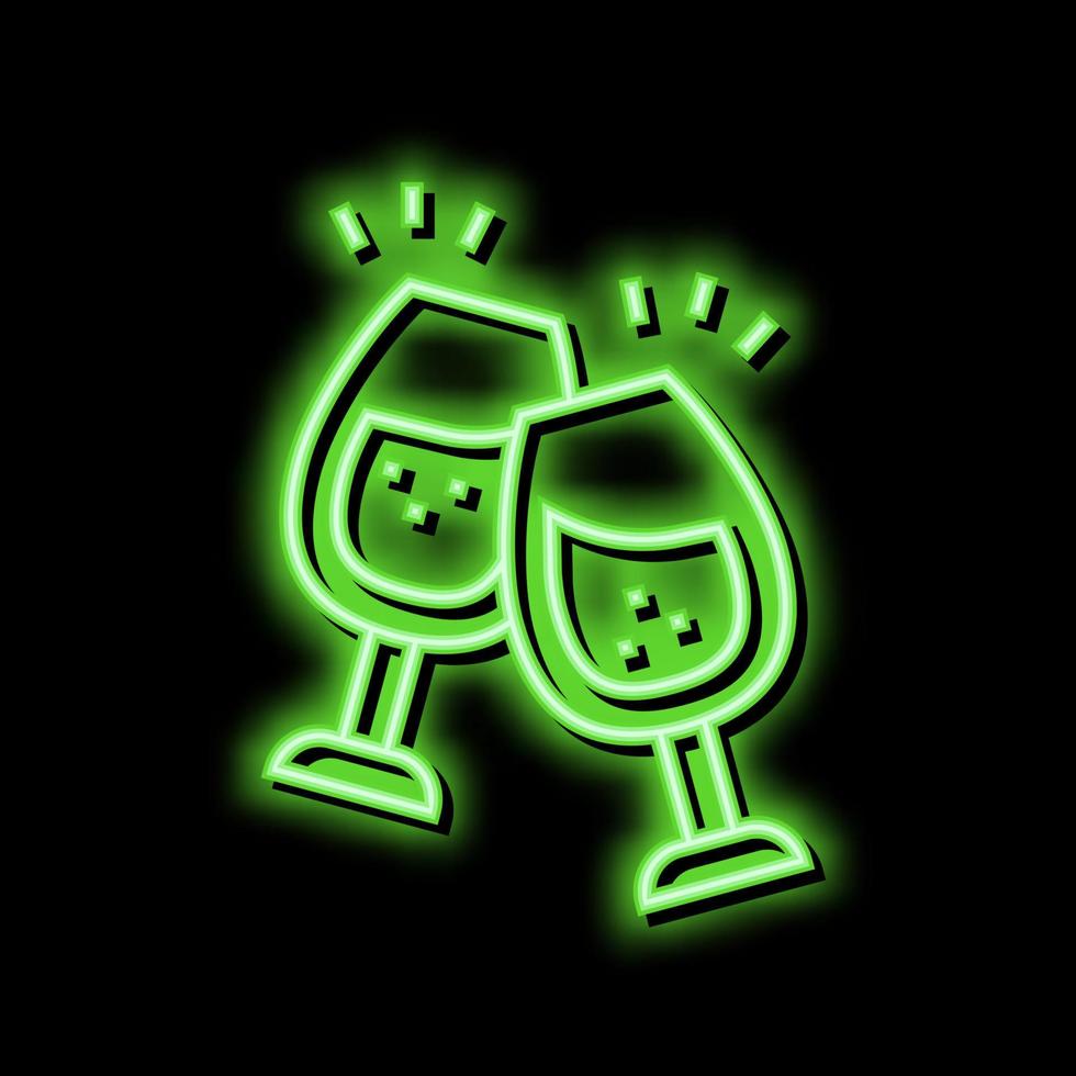 Wein Freizeit Neon- glühen Symbol Illustration vektor