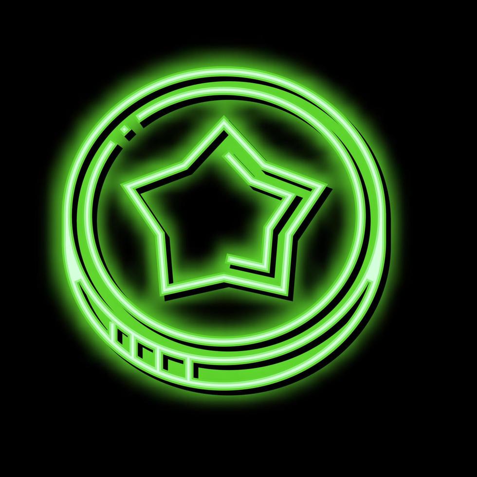 Münze Glücksspiel Spiel Preis- Neon- glühen Symbol Illustration vektor